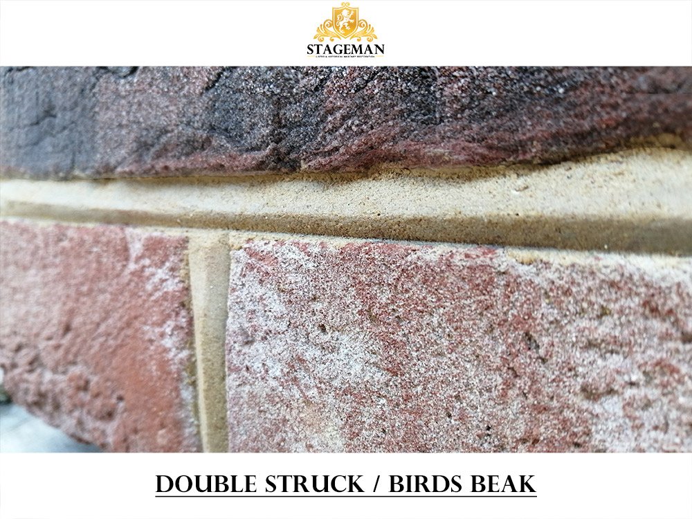 Double Struck / Birds Beak pointing finish - Stageman - repointing kent, repointing deal, repointing sandwich, repointing canterbury, repointing hythe, repointing maidstone, repointing folkestone, repointing historic building, repointing listed building