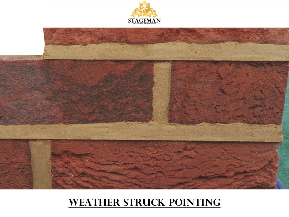 Weather Struck pointing finish - Stageman - repointing kent, repointing deal, repointing sandwich, repointing canterbury, repointing hythe, repointing maidstone, repointing folkestone, repointing historic building, repointing listed building